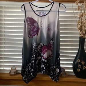 Women’s butterfly, dressy, tank top, size XL